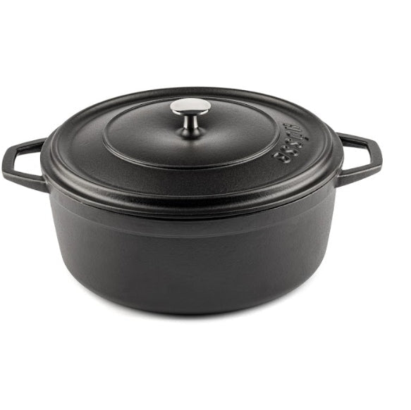 Cocotte hierro fundido Hosse negra 20cm 24cm esmaltada sistema auto-riego