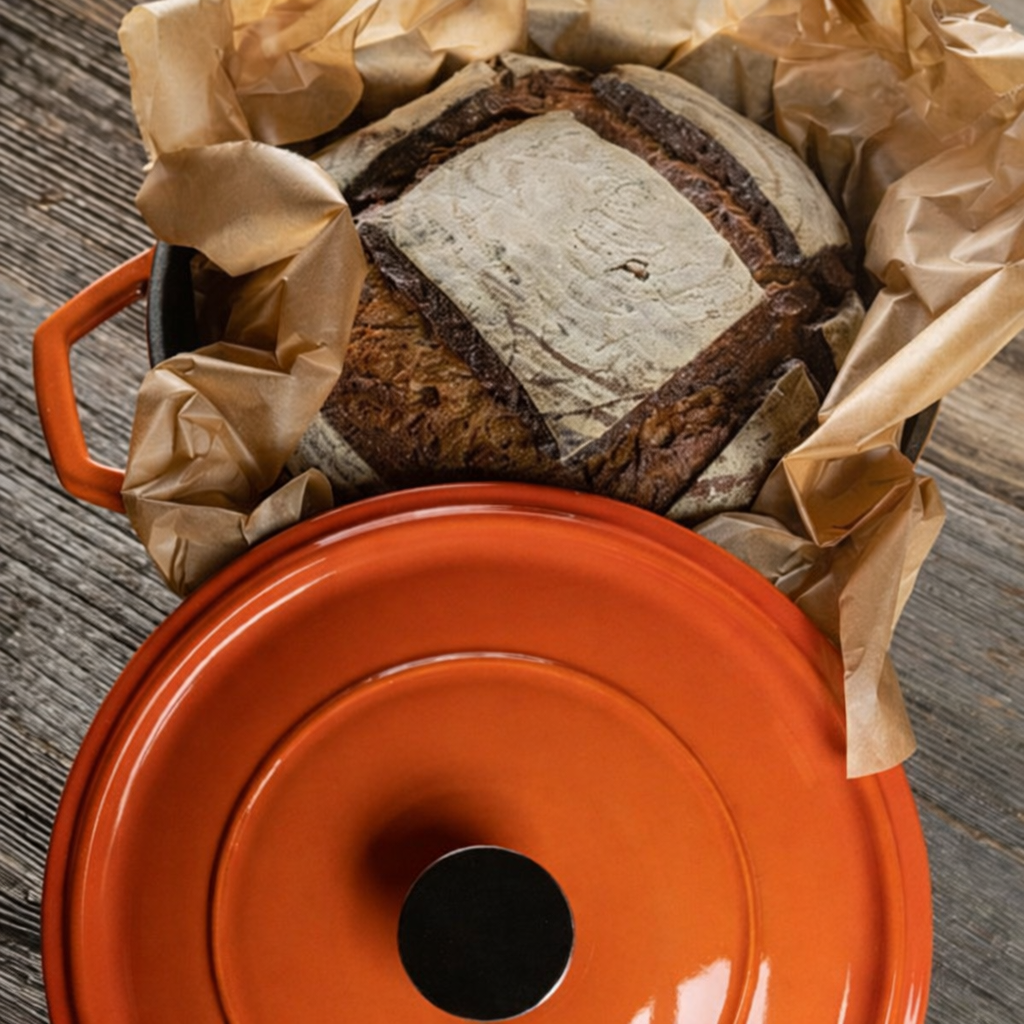 Cocotte Hierro Fundido Hosse Naranja 20-24cm | Esmaltada Apta Inducción