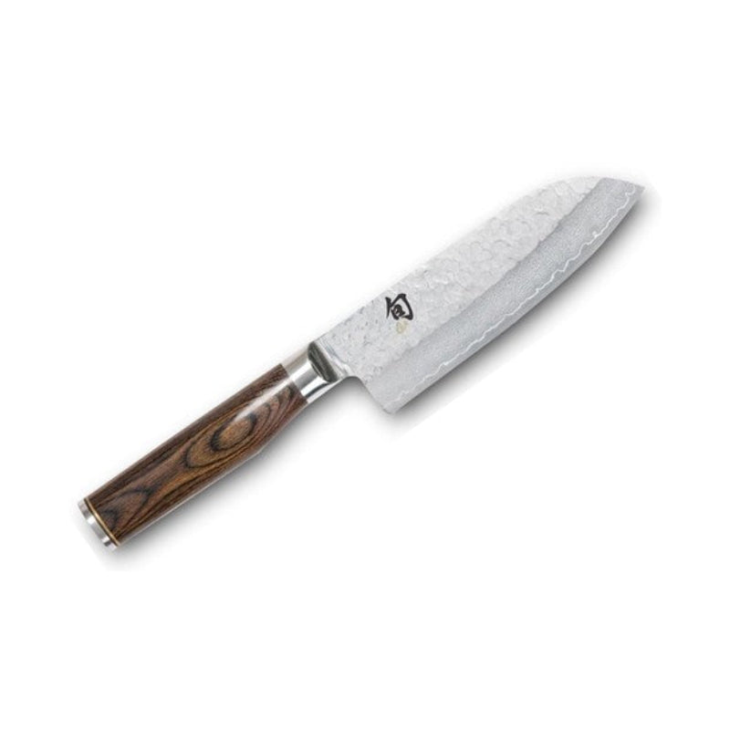 Cuchillo santoku Kai Shun Premier 14 cm vista lateral hoja completa damasco