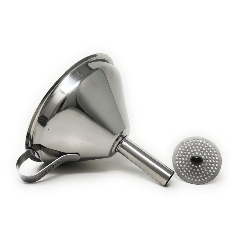 Embudo inox con filtro 12 cms
