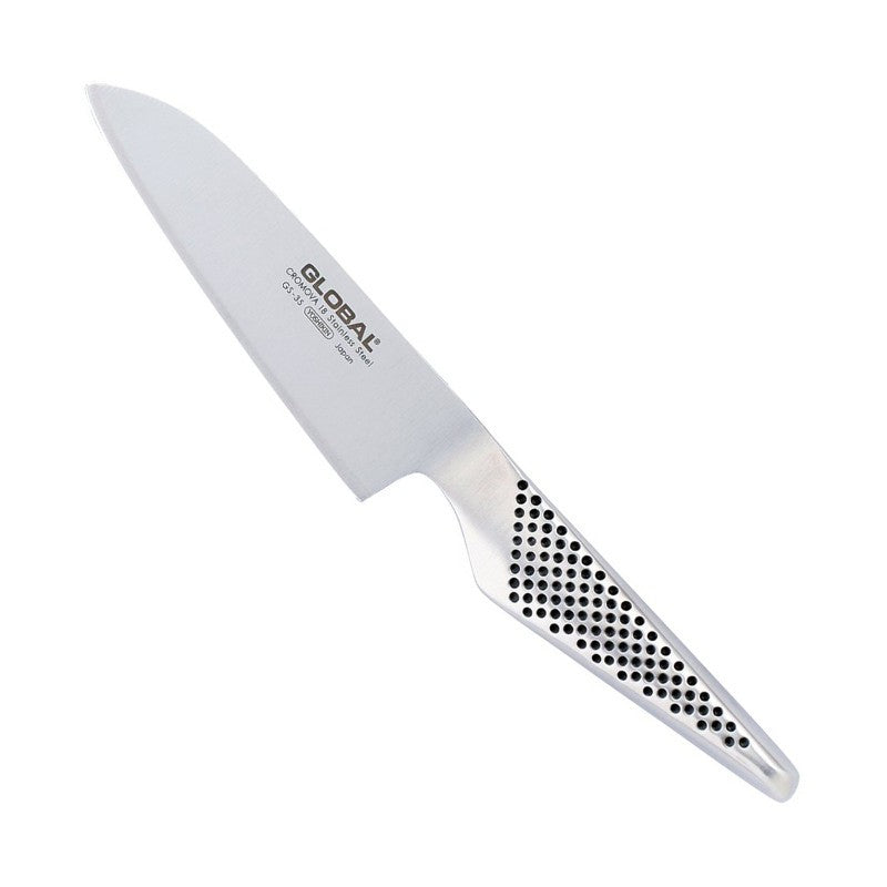 Cuchillo santoku Global GS-35 hoja 13 cm Serie GS, vista completa sobre fondo blanco