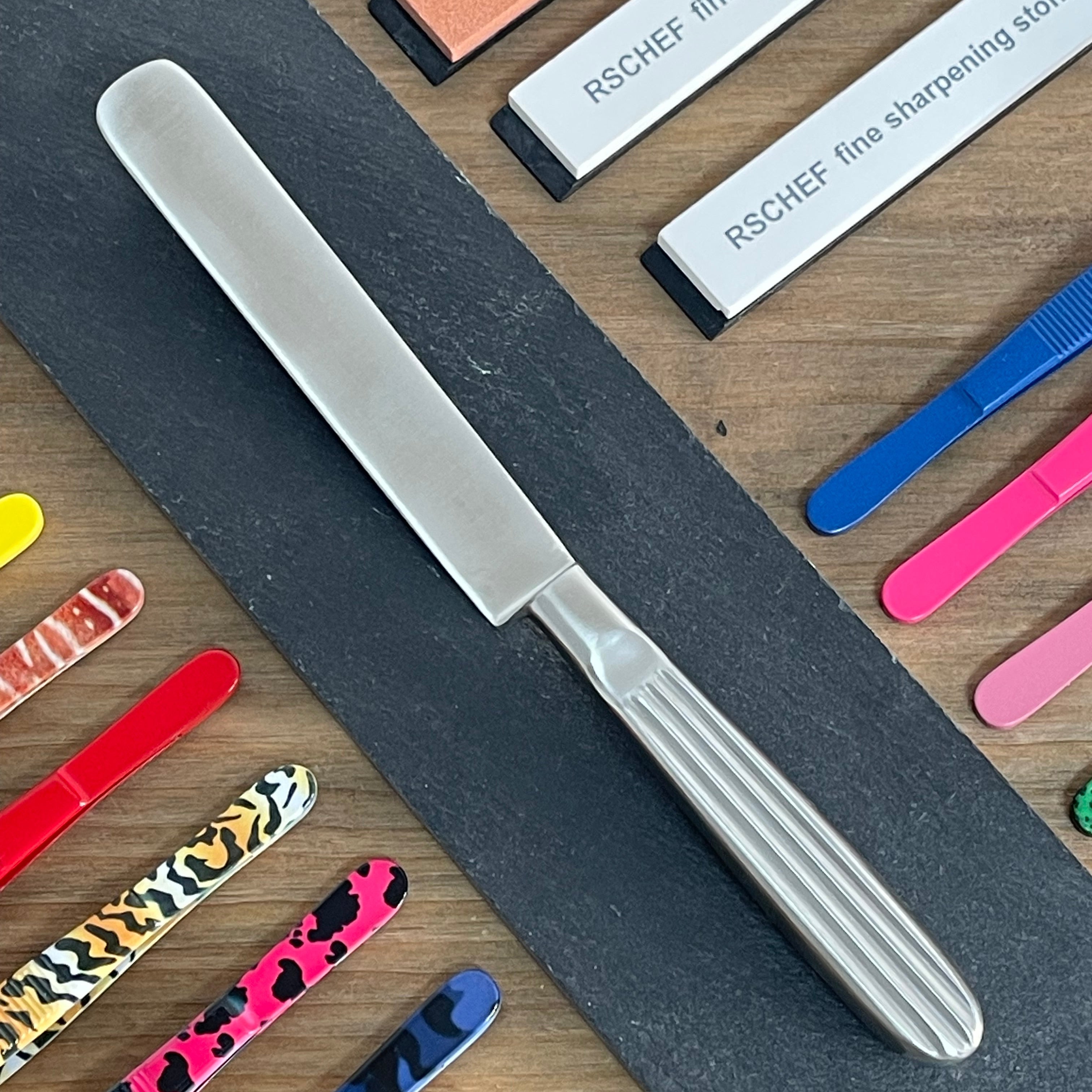 Espátula para emplatar profesional - Acero inoxidable diseño acodado cocina gourmet