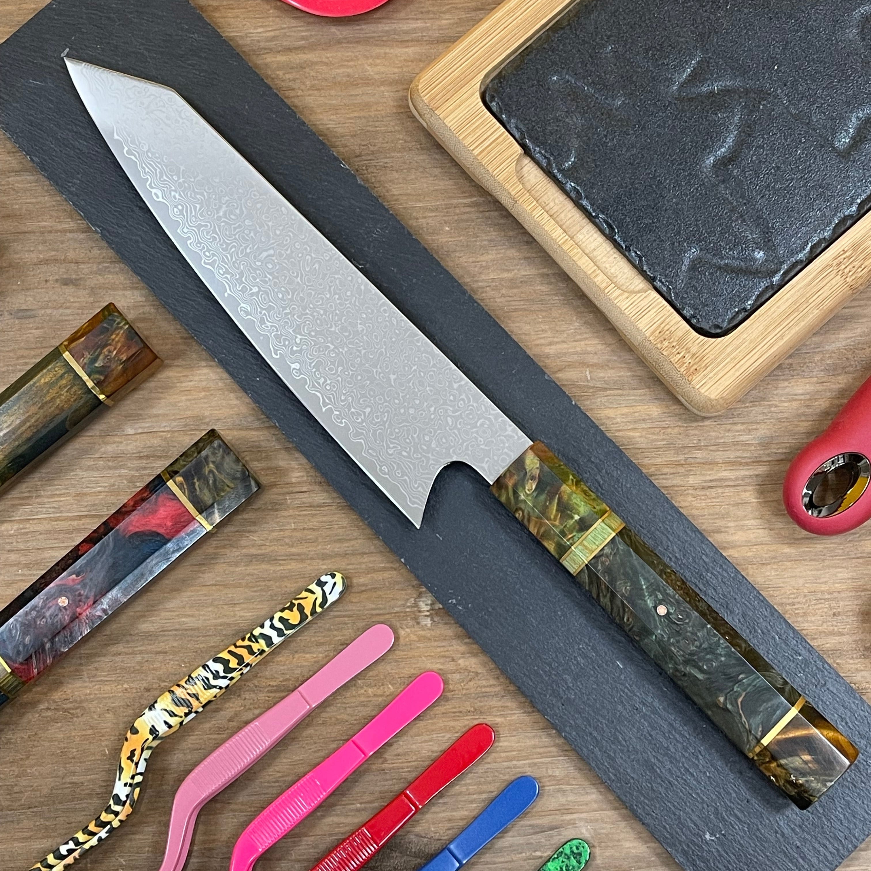 Cuchillo Kiritsuke Damascus 21 cm | Acero VG10 67 Capas | Mango Abedul Estabilizado