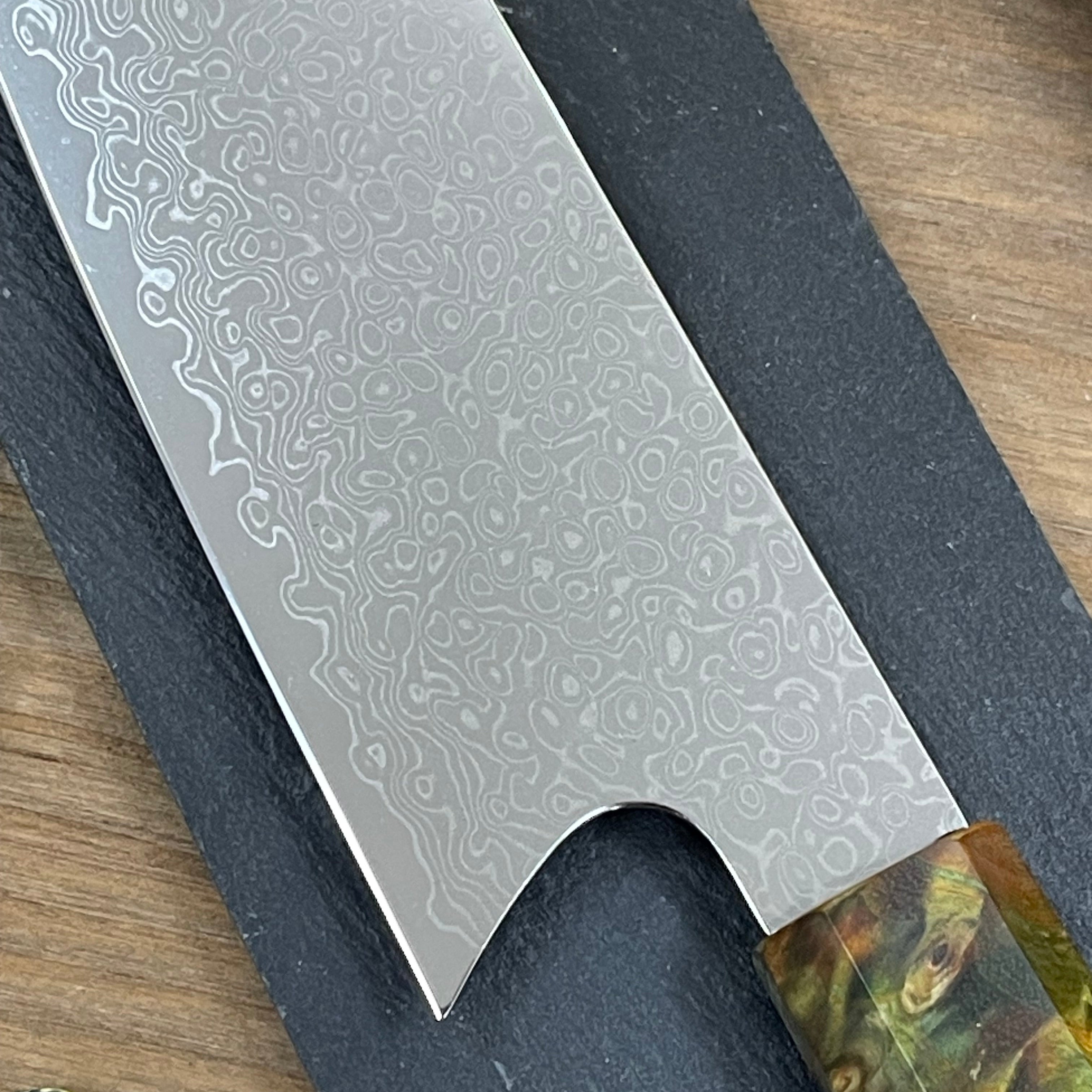 Cuchillo Kiritsuke Damascus 21 cm | Acero VG10 67 Capas | Mango Abedul Estabilizado