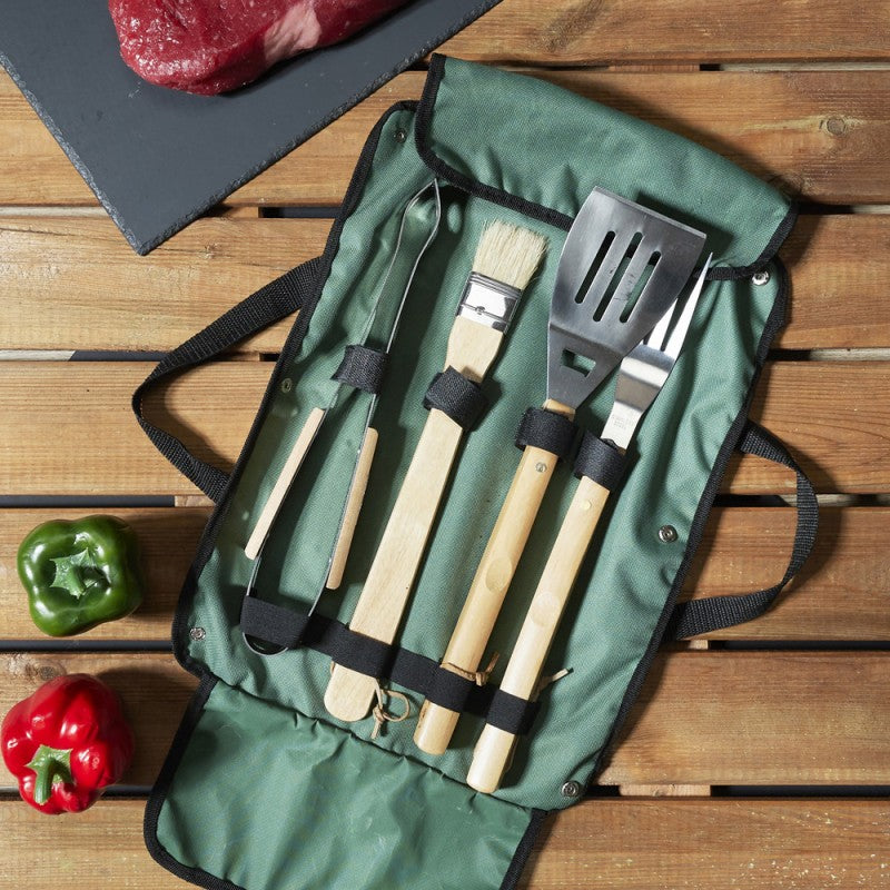 Juego 4 piezas barbacoa