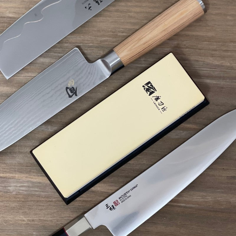 Piedra para afilar cuchillos doble 240 y 1000 granos