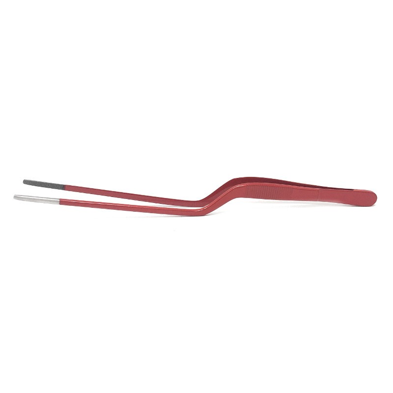 Pinza de emplatar roja 20cm vista completa herramienta profesional cocina
