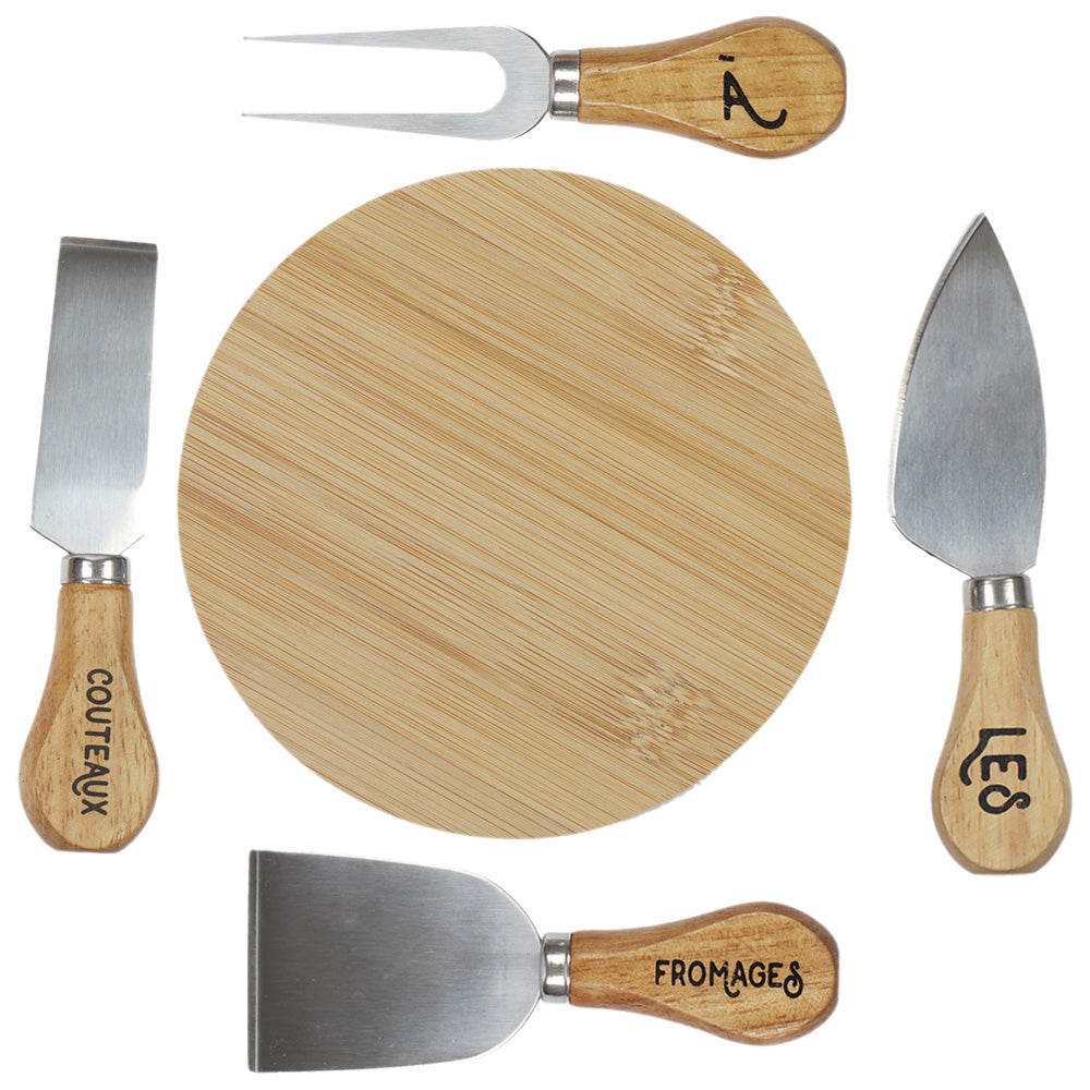 set cuchillos para quesos y tabla