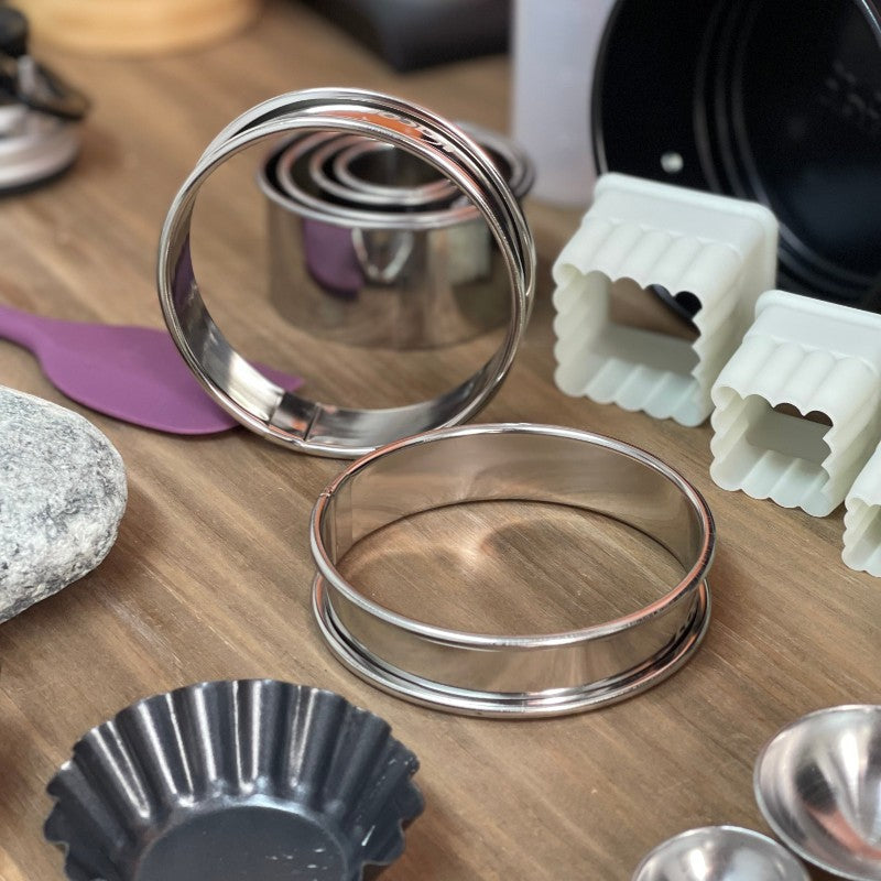 Aro para tartaleta redonda de repostería profesional en acero inoxidable