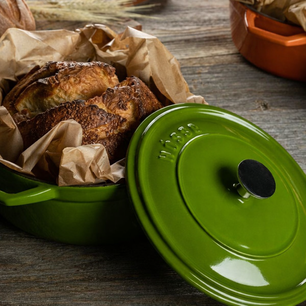 Cocotte Hierro Fundido Hosse Verde Manzana 20-24cm | Esmaltada Apta Inducción