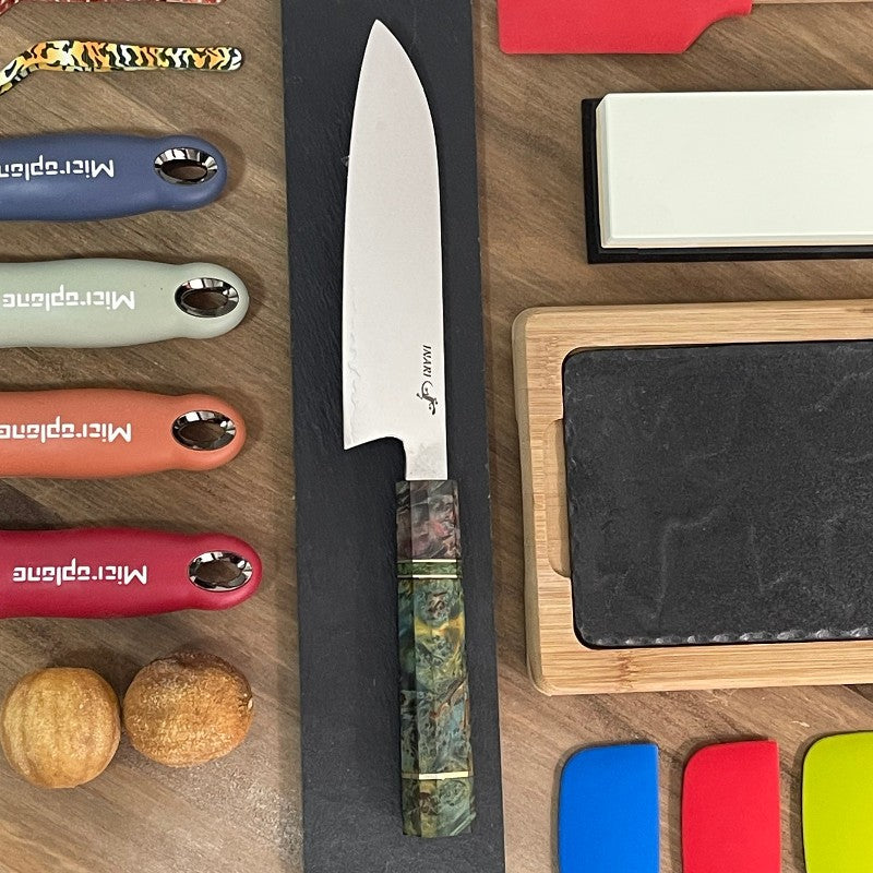 Cuchillo cocina de acero de damasco santoku japones