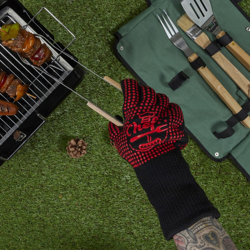 Guantes De Horno 17 Pulgadas Resistentes Al Calor - Algodón, Para Cocina, Barbacoa Y Microondas