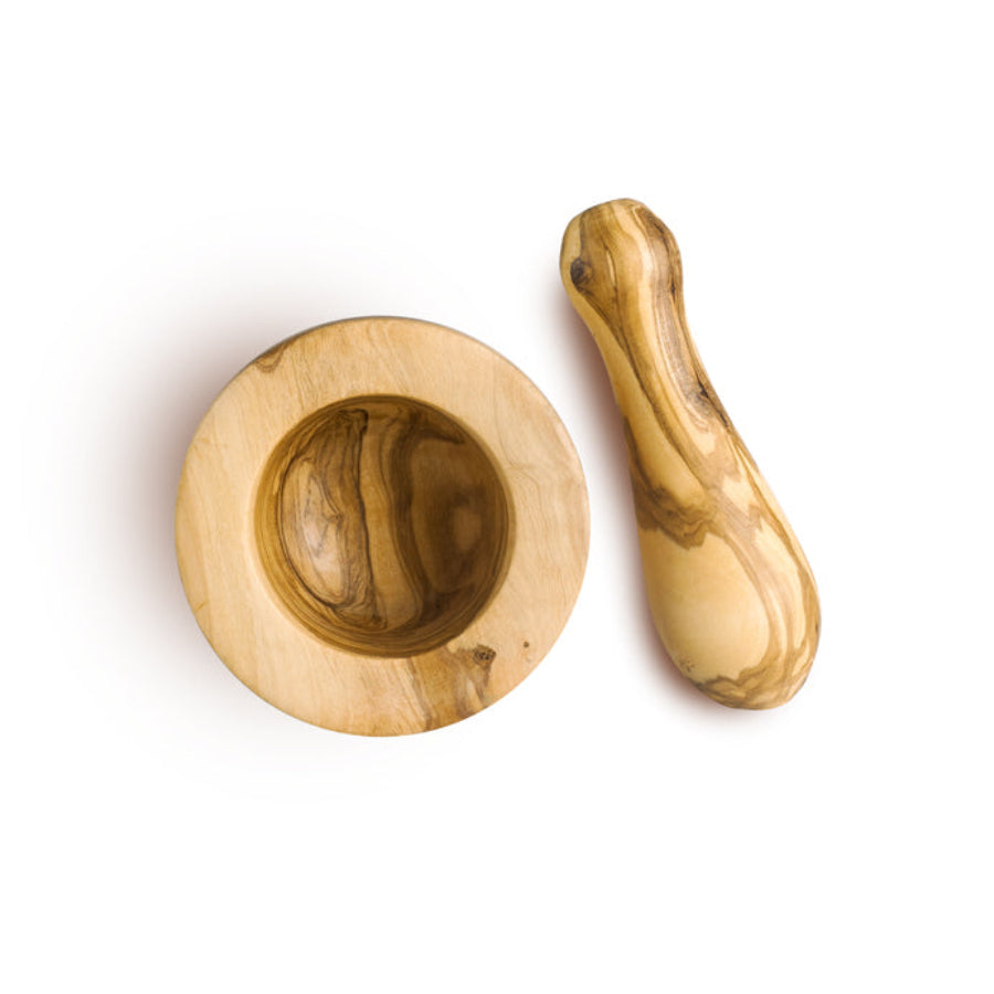 Mortero Recto de Madera de Olivo IBILI 10 cm — Ref. 664910