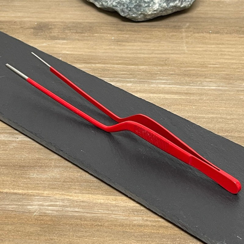 Pinza de cocina para emplatar roja