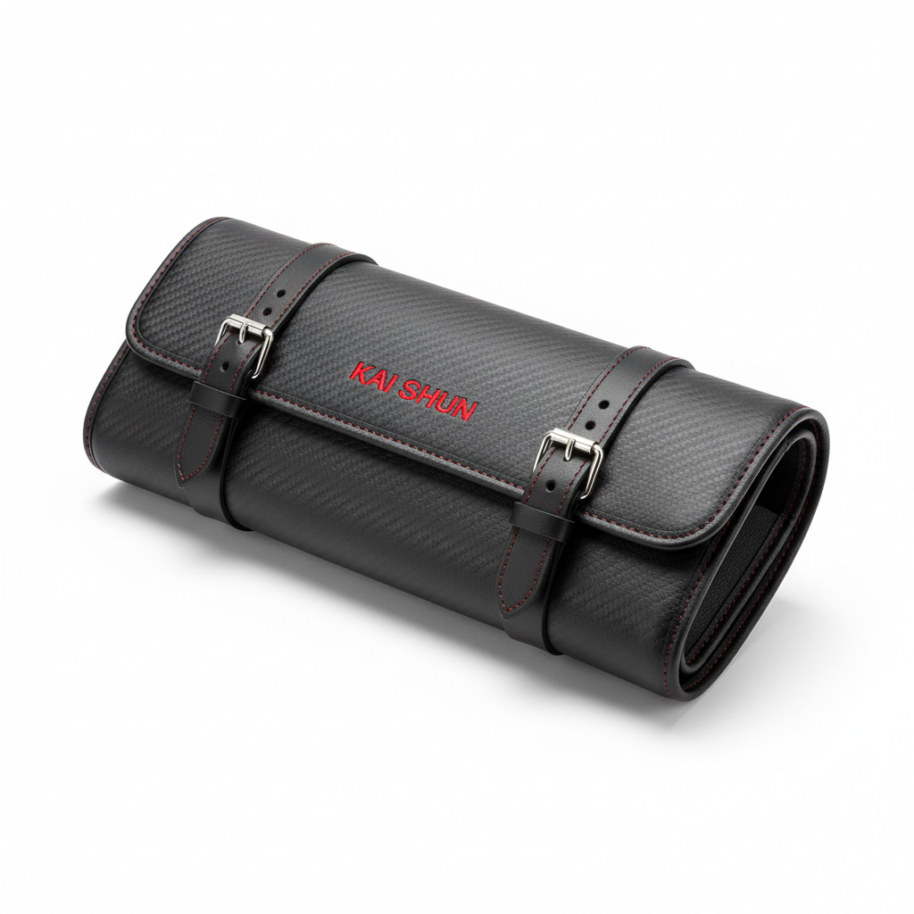 Maletín profesional Kai Shun DM-0781 para 5 cuchillos - Estuche portátil acolchado negro